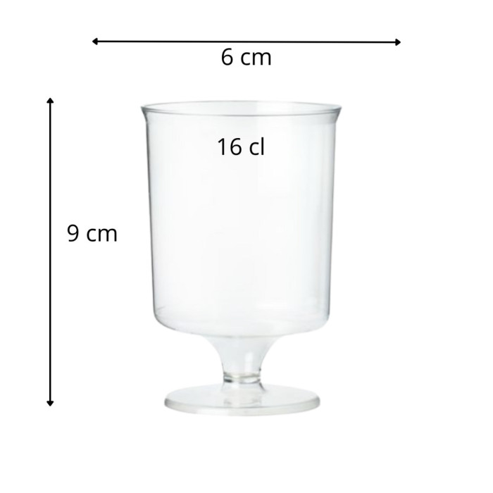 Buy Stemmed glass transparent plastic Ø 6 cm 16 cl (10 units ...