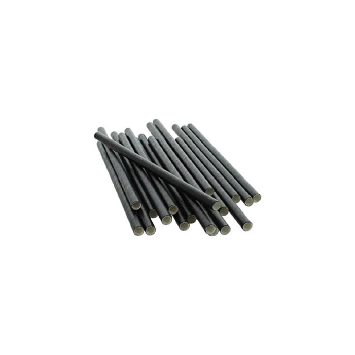 50 × Black Paper Cocktail Drinking Straws 120mm Long Eco Friendly