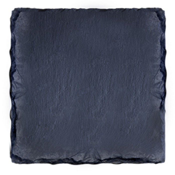NATURAL SLATE SQUARE PLATE SCALLOPED EDGE BLACK L25 X W25CM