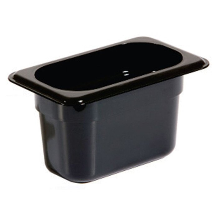 Buy CONTAINER GN 1/9 RECTANGULAR BLACK POLYCARBONATE | Restofair RAK
