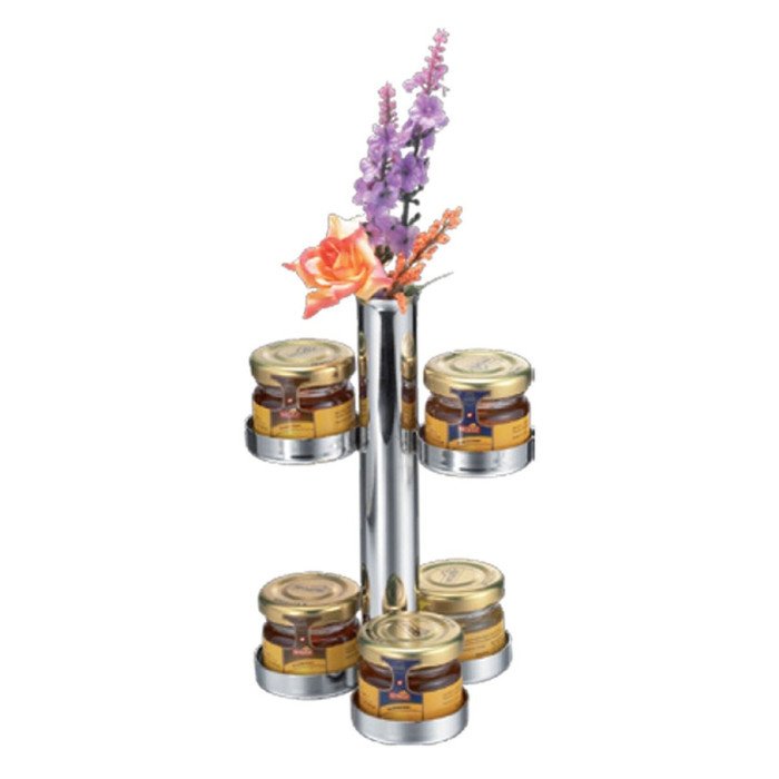Buy JAM HONEY STAND 5 COMPARTMENTS WITH VASE Ø11.2CM H18CM | Restofair RAK