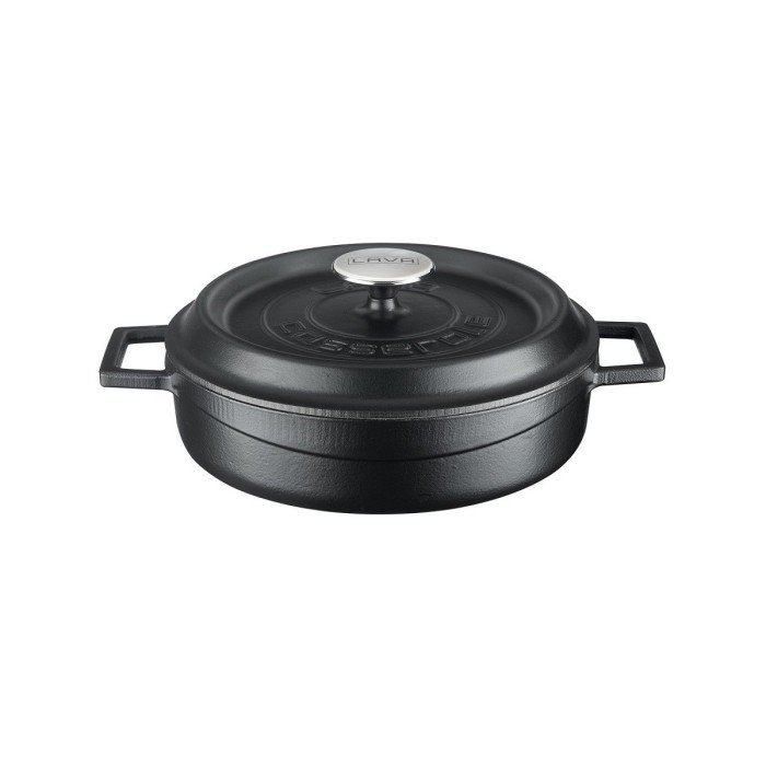 Cast Iron Round Casserole 26cm/4L in Black