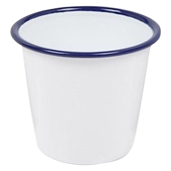 thumbnail image 2 of Falcon Enamel Tumbler 300ml - White & Blue Camping Mug 2 of 3